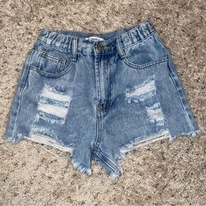 Forever 21 Distressed high-rise denim shorts NWOT